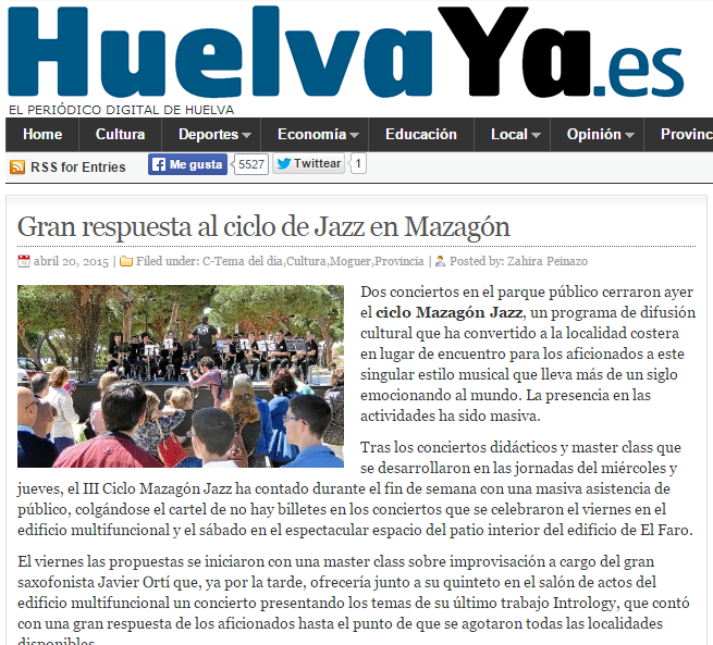 Gran respuesta al ciclo de Jazz en Mazagón Huelva Ya noticias periódico digital de la provincia de Huelva